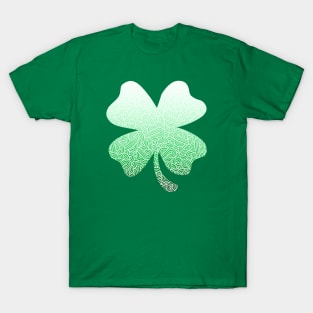 Ombre green and white swirls doodles shamrock T-Shirt